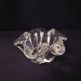 Corolla-shaped ashtray and pocket tray, Vannes Le Chatel crystal.