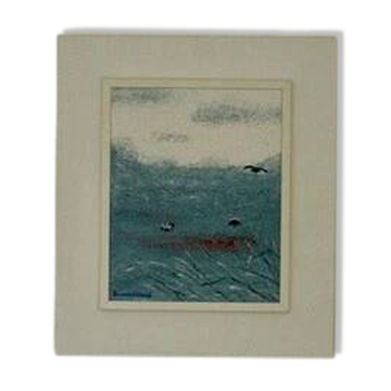Oil on Canvas “Orrtupparna Samlas” by Bruno Wiklund,Vintage & Framed 61x53cm