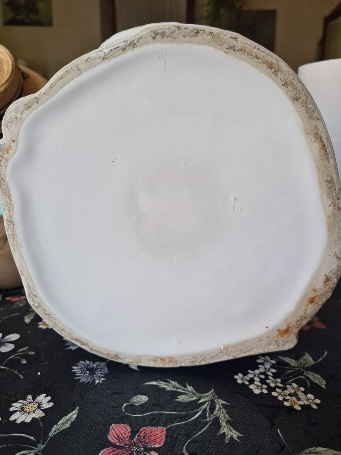 Owl pot cover, white ceramic owl