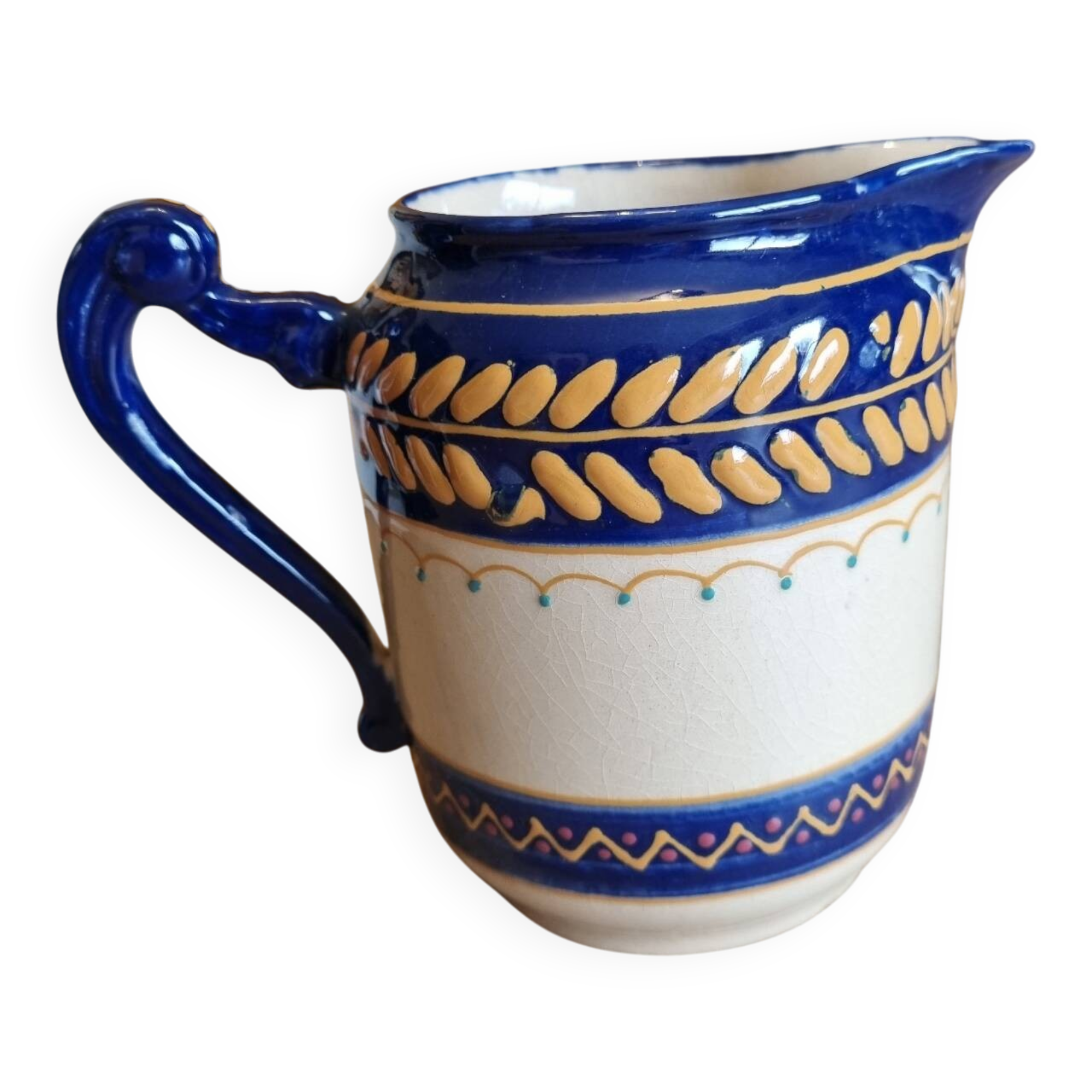 Cider jug or ceramic milk pot HB Henriot Quimper Brittany