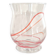 Vase vintage en verre soufflé de style Murano avec tourbillons rouges