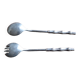 Silver salad servers, bamboo shape, vintage 1960