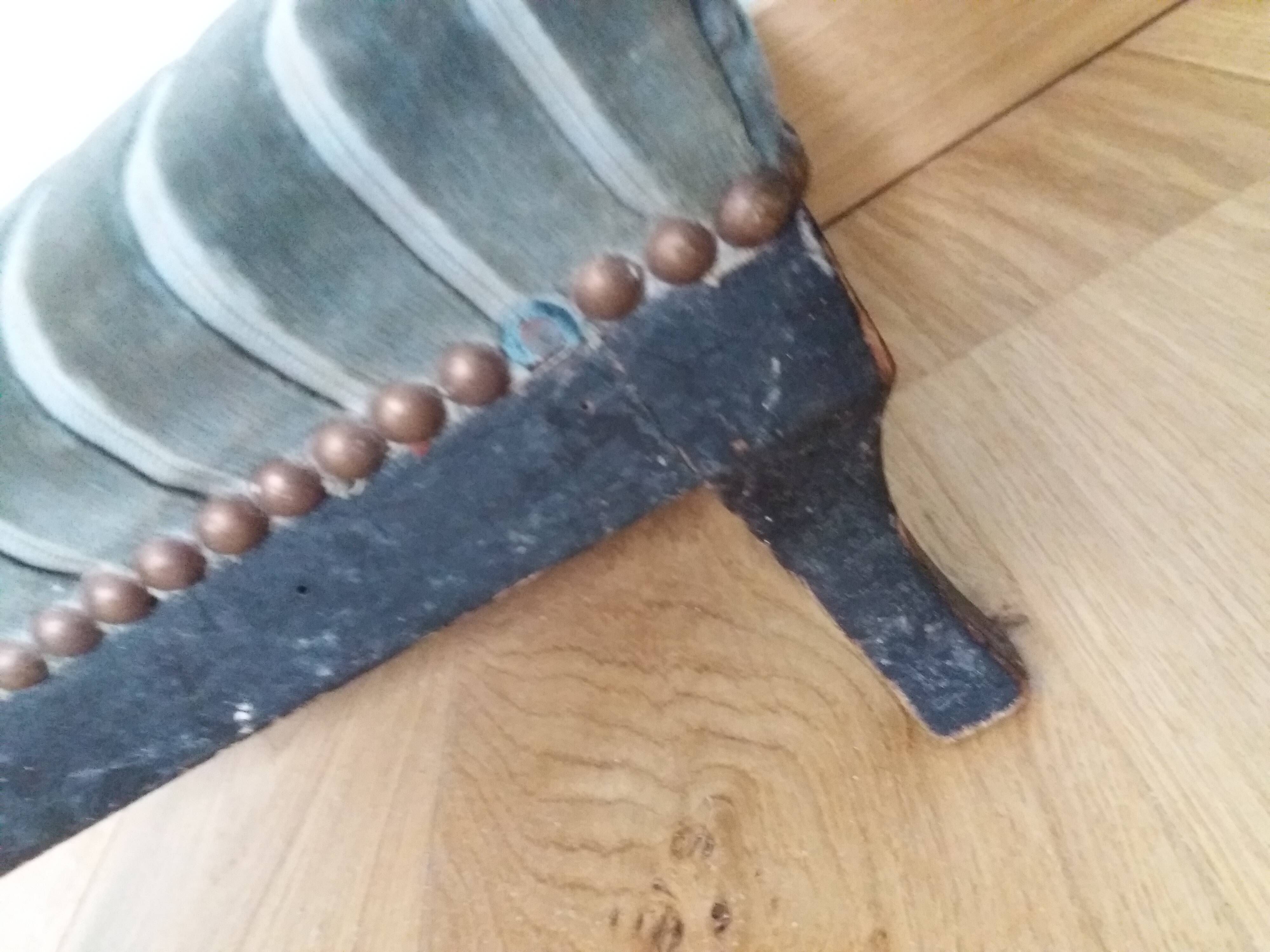 Wooden and velvet footrest