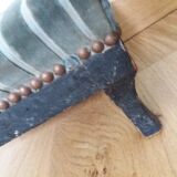 Wooden and velvet footrest