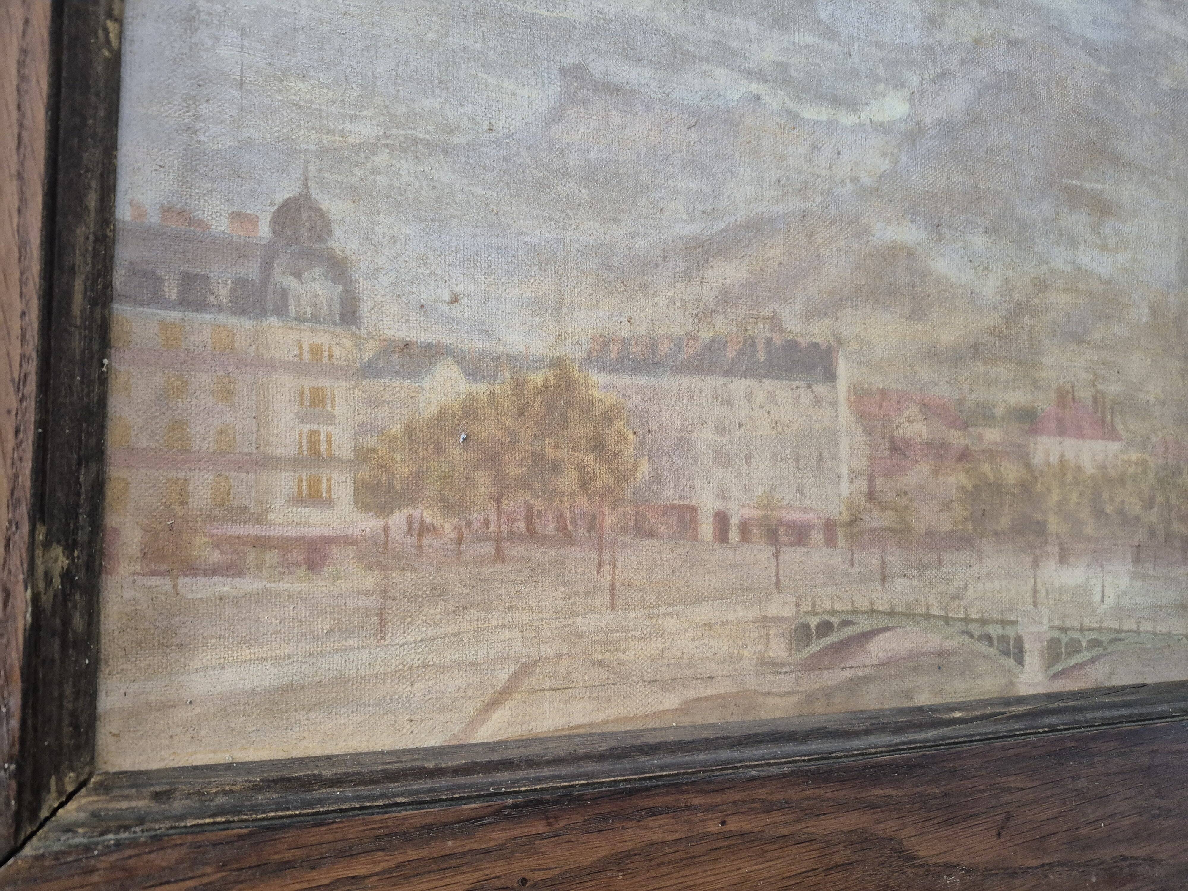 Painting, oil painting, Notre-Dame Bridge, Paris