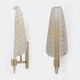 Pair of Murano Glass Leaf Wall Sconces with Gold Powder and Brass, Italy