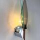 Veca sconce, Murano blue cut glass & black lucite, Italy, circa 1970s