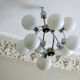 Mid century chandelier with 9 radiating milk glass globes 1970s
