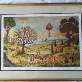 Lithograph Alain Thomas Champetre Scene