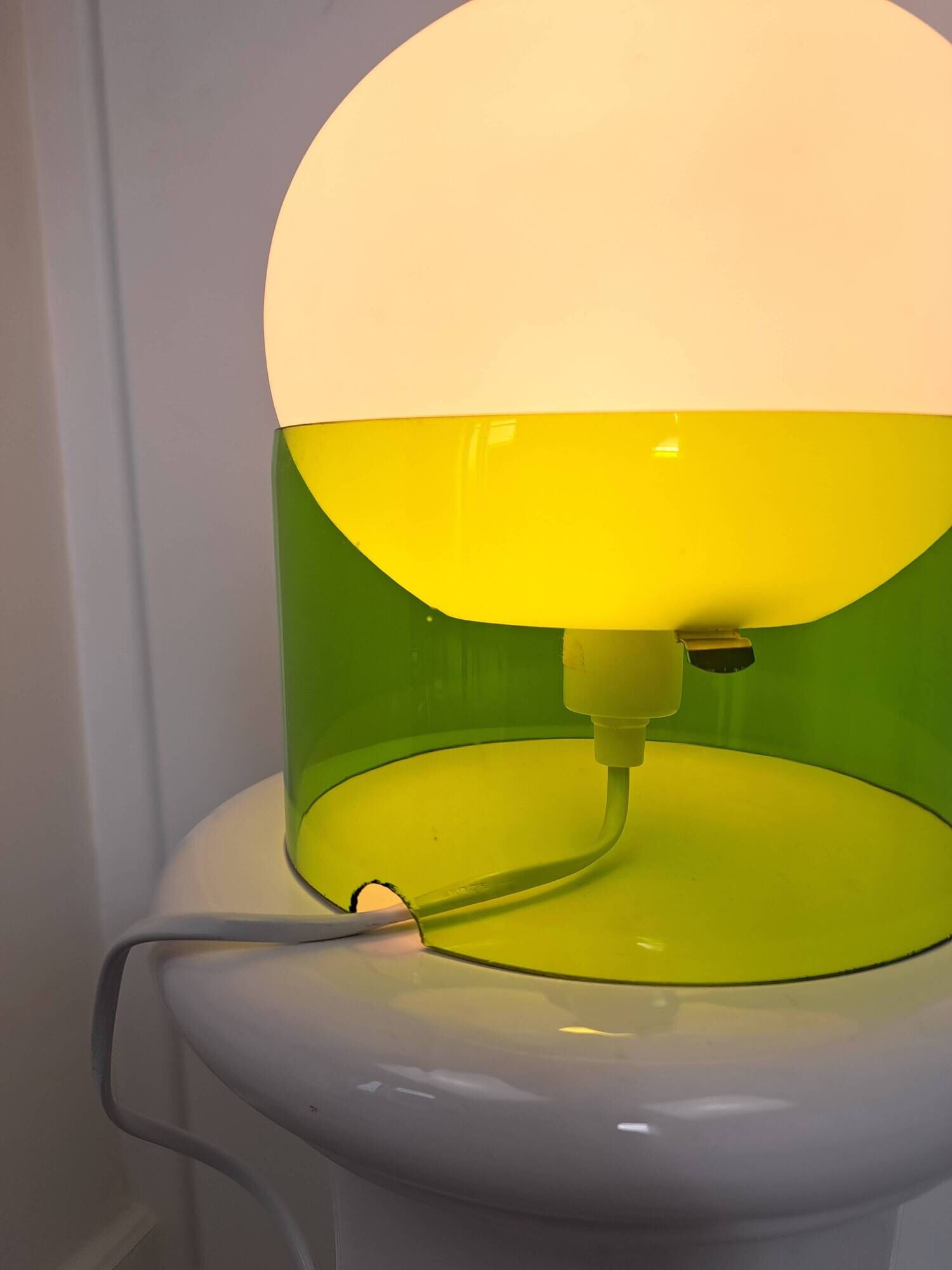 UFO glass globe lamp from Ikea vintage space age dlg by Joe Colombo