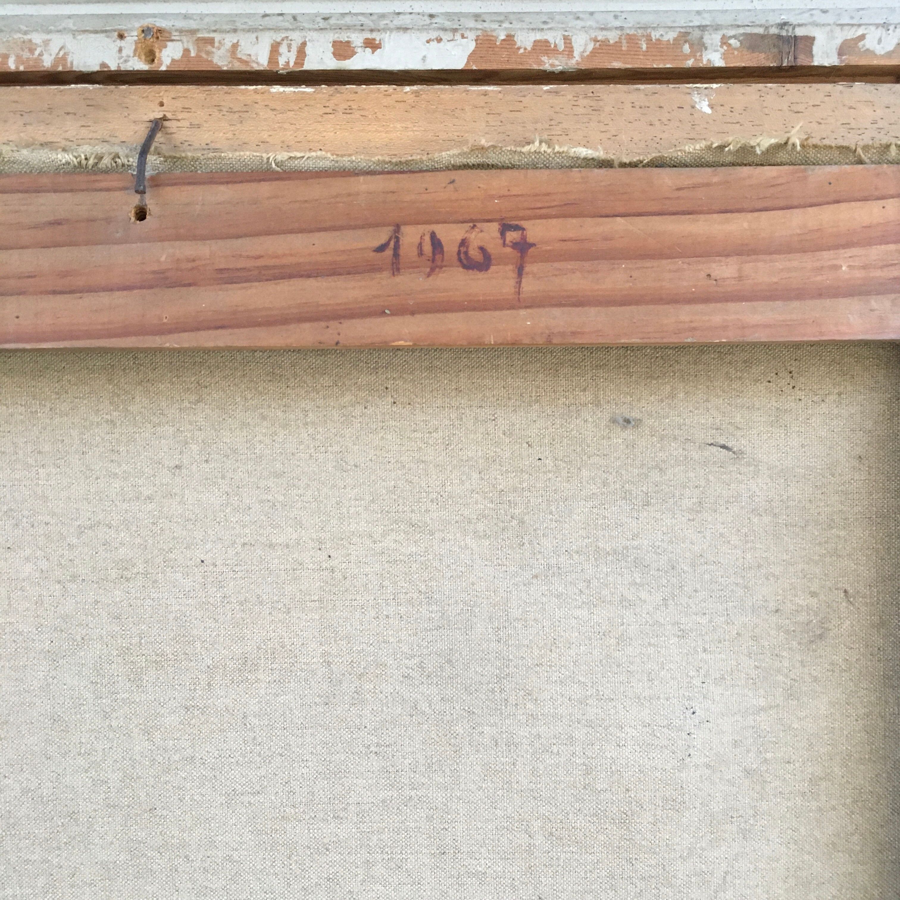 Still life painting with a pitcher and fruit