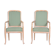 Paire de grands fauteuils chaises hautes vert tartan