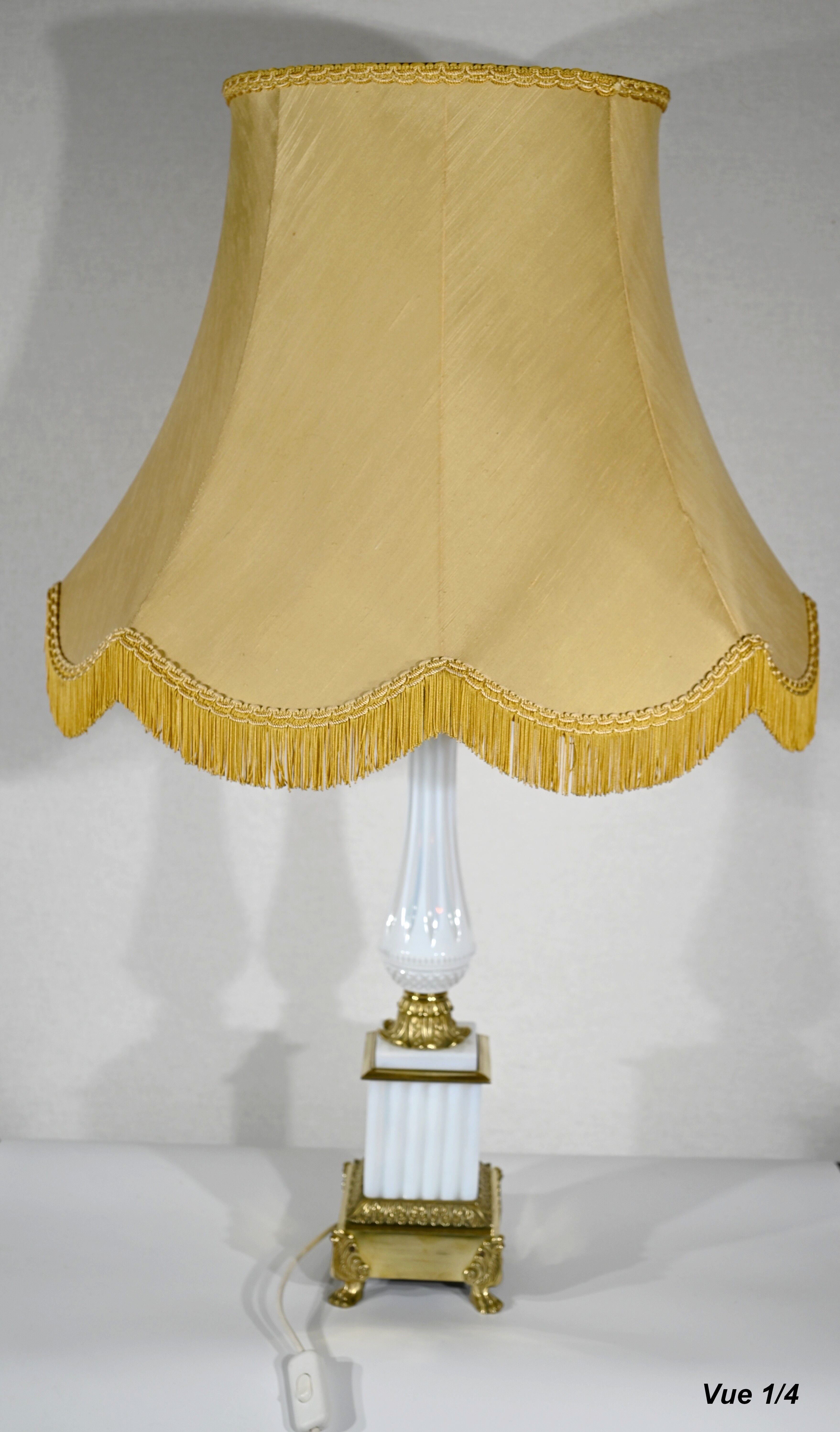 Lamp in Opline and Bronze, Louis XVI style – 1950