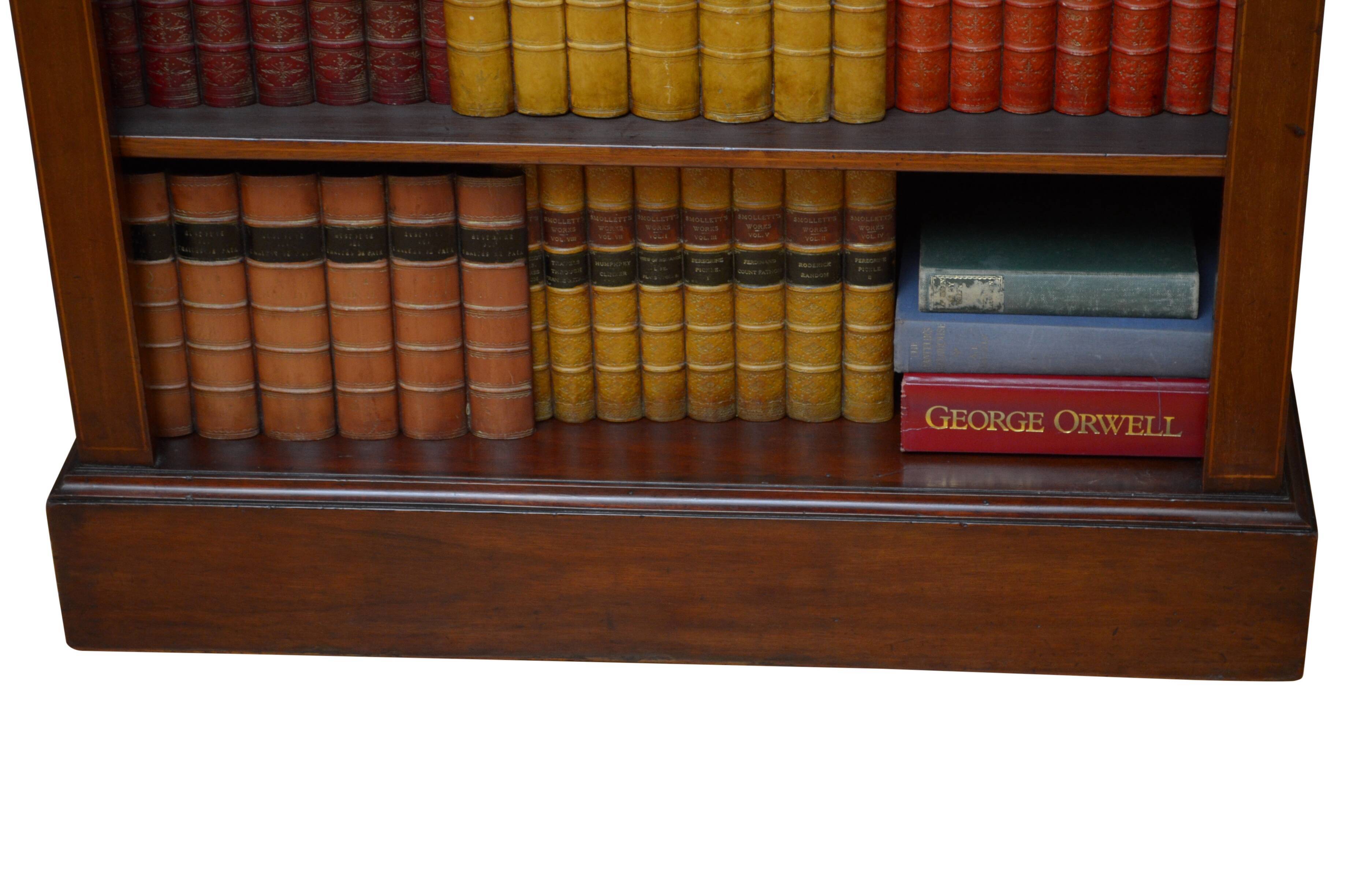 Edwardian Mahogany and Inlaid Open bookcase