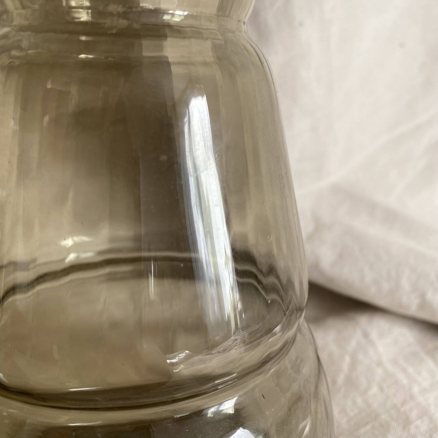 Pair of antique smoked glass vases carafes
