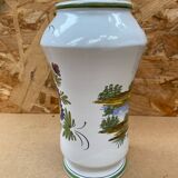 Ancien vase e. tessier la licorne céramique blanche décor peint vintage