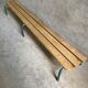 Vintage wood kindergarten bench and tubular structure in Long lacquered metal. 2m / High. 25 cm