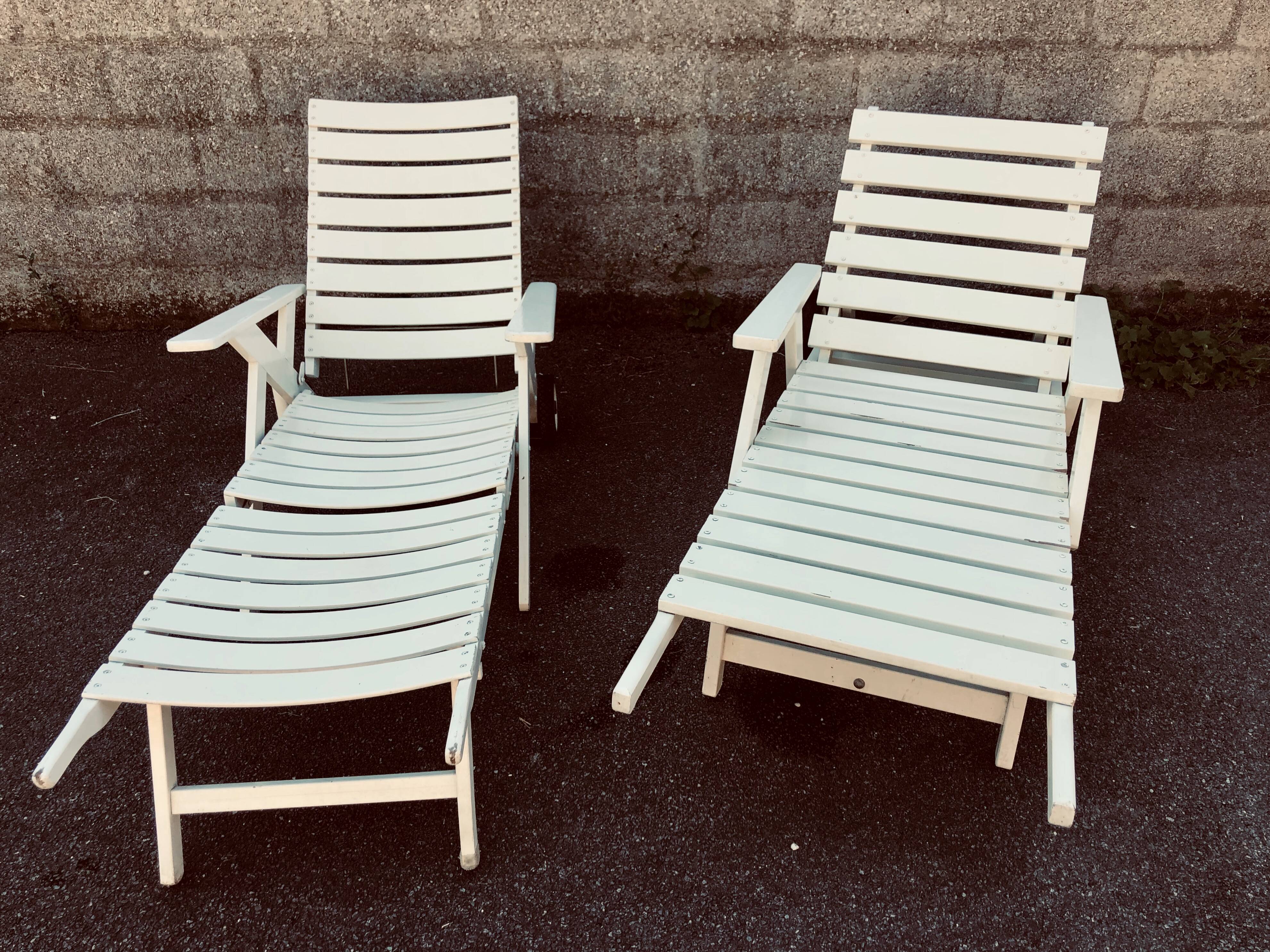 Pair of sun loungers 1960 R. Gleizes