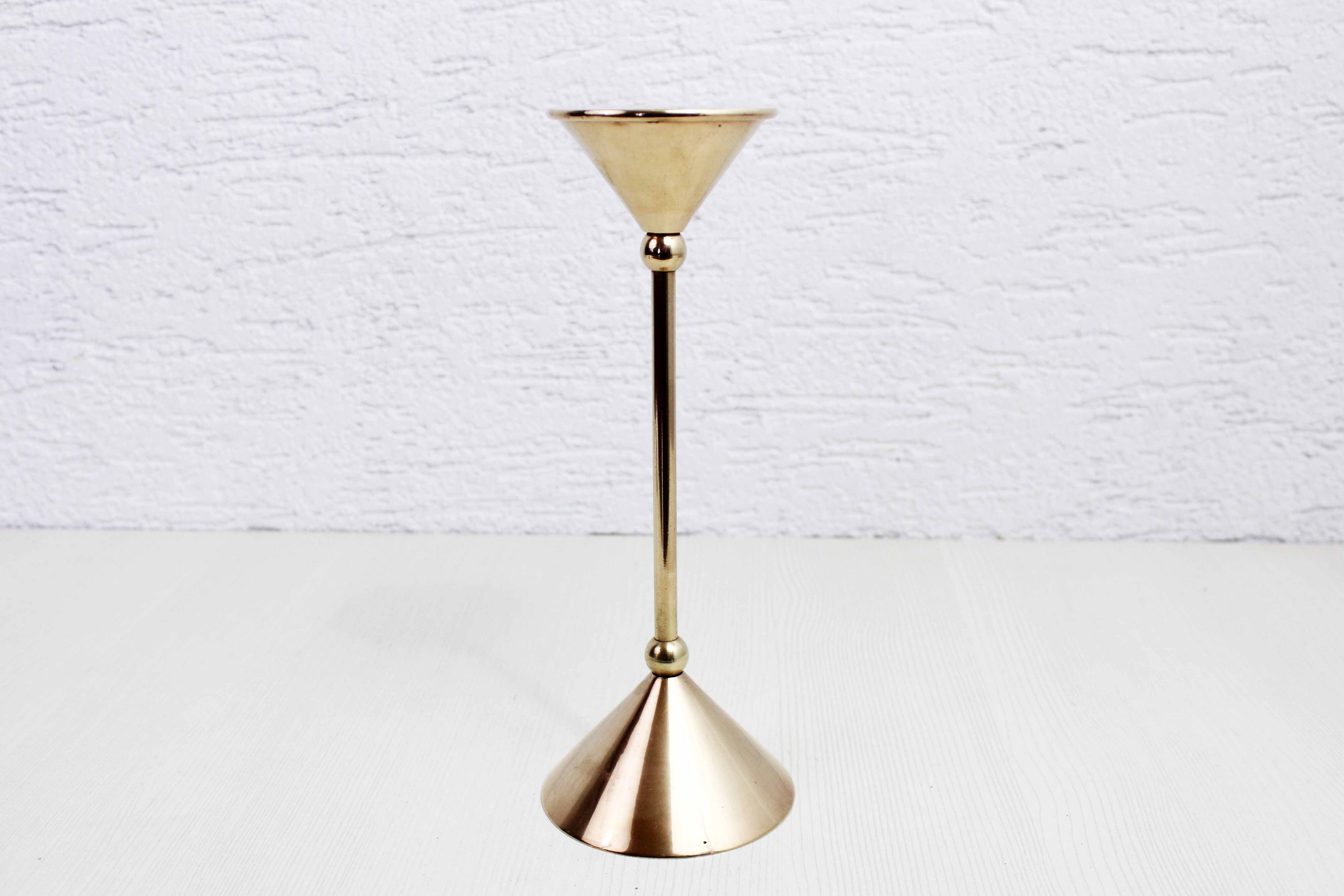 Scandinavian brass candle holder