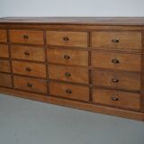 Antique French Light Oak Apothecary / Filing Cabinet, 1920/30s