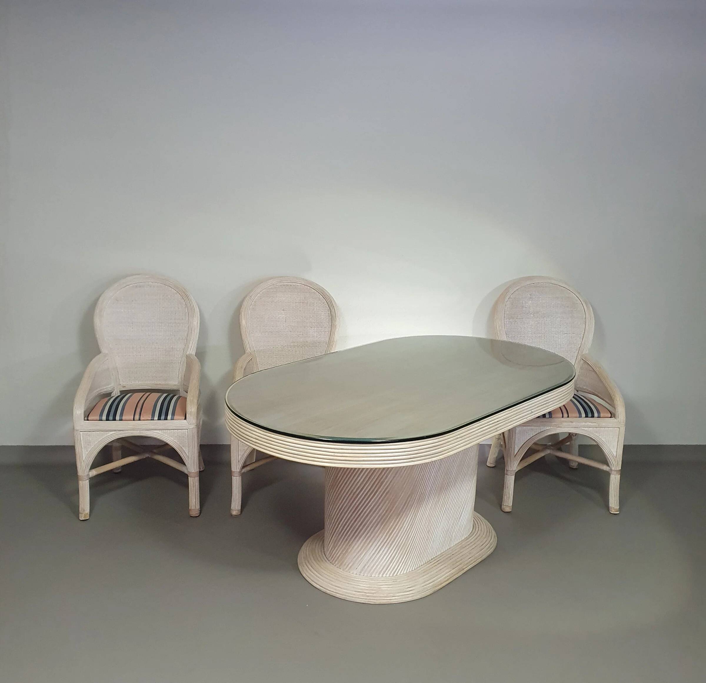 Pensil reed / Split reed table / 3 × chair / dining set