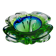 Sommerso green and blue pocket emptier by Flavio Poli for Seguso, Murano glass, Italy, 1970