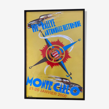 Original poster 3rd Monte Carlo Historic Rally 2000 by Genin - Small Format - On linen
