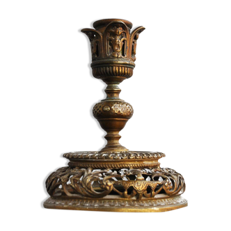 Openwork bronze candlestick style Gothic