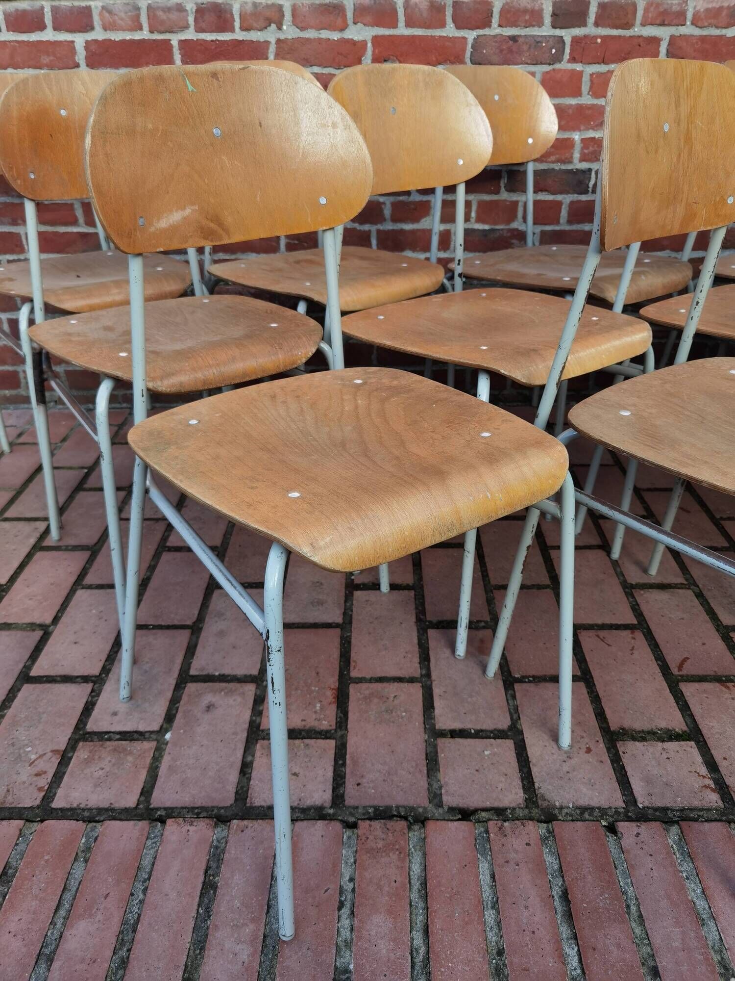 Lot de 4 chaises ecole tchécoslovaque 1950 1960