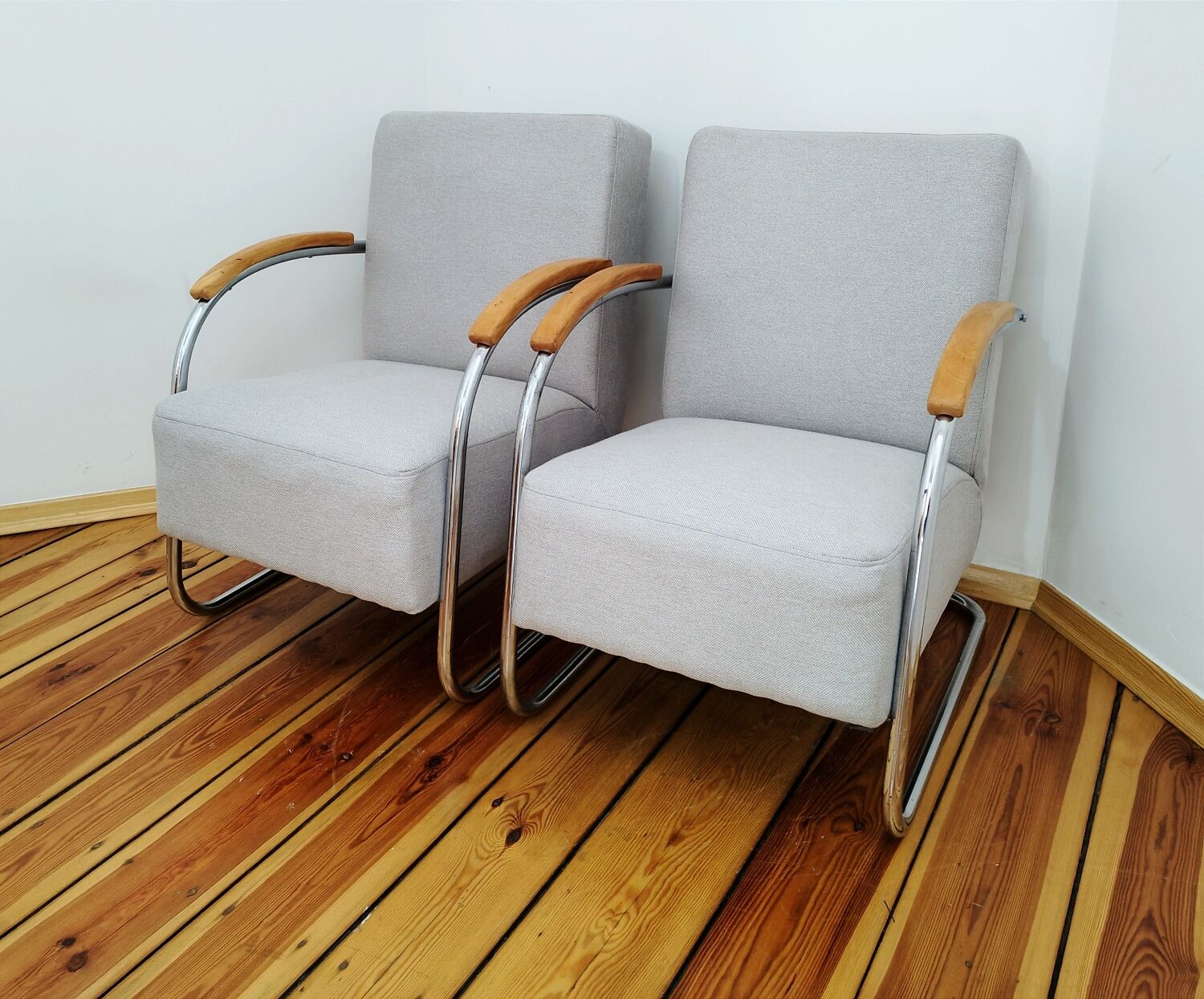 Pair of mücke melder fn 21 armchairs, vintage, 1930