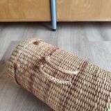 Vintage raffia wicker basket bowling bag