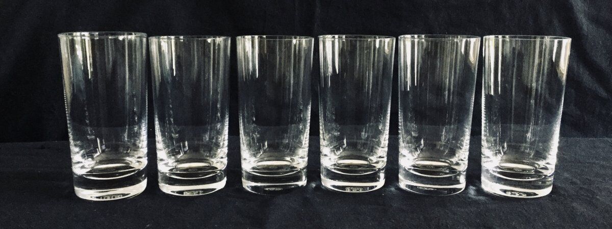 Set of 6 Baccarat crystal orangeade glasses