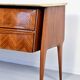 Italian Midcentury Sideboard in Rosewood, Carrara Marble and Brass