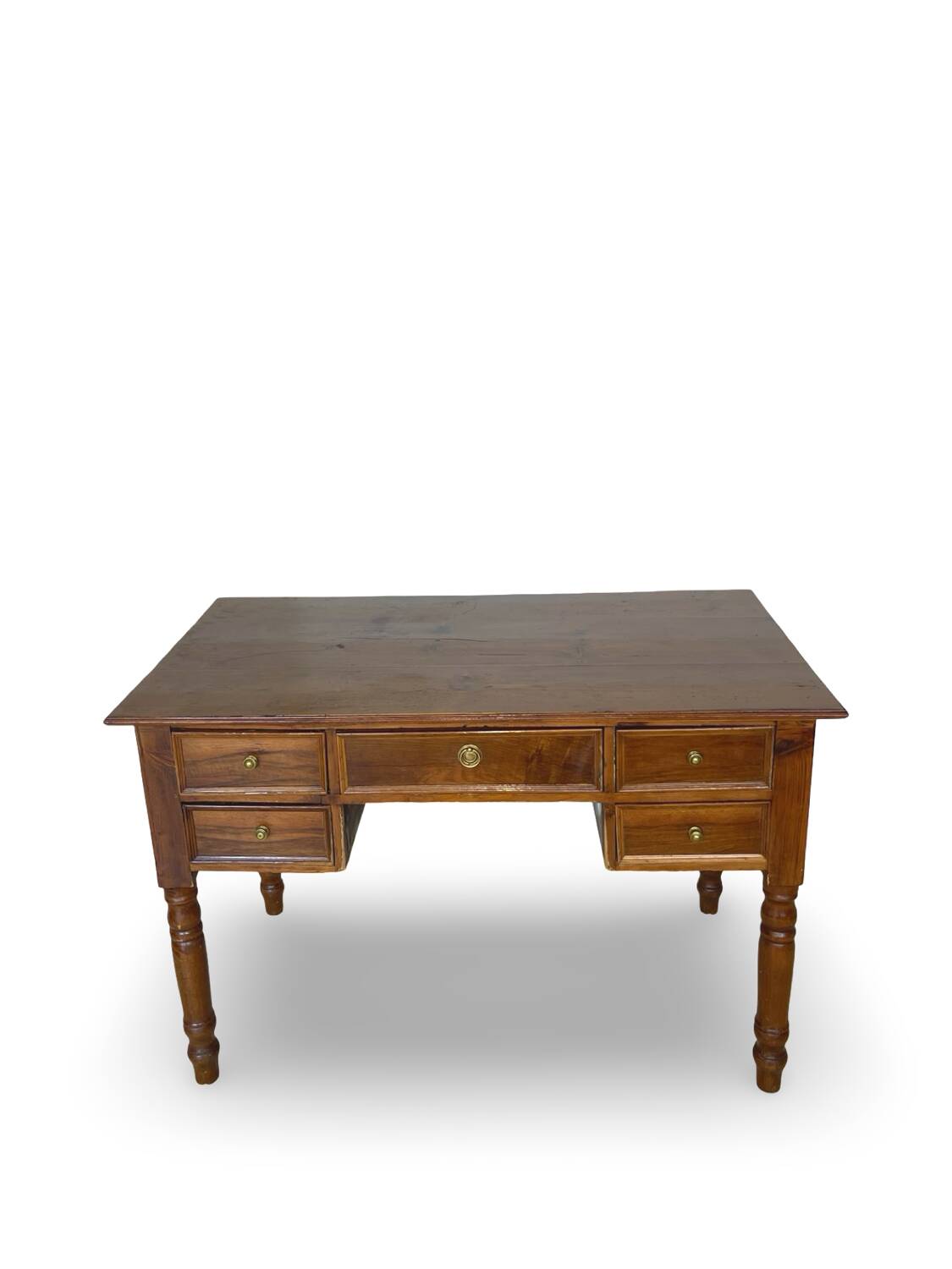 Italian pine wood centre writing desk from the 1960s, a reproduction o