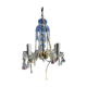 Antique chandelier with glass and crystal pendants, 5 lights, Venetian style.