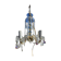 Antique chandelier with glass and crystal pendants, 5 lights, Venetian style.