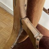 Voltaire armchair in cognac velvet