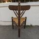19th-century tripod corner chair, turned wood, Dutch rush.