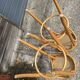 Set of 2 vintage rattan bar stools