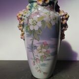 K&G Luneville ceramic vase with vintage flower decor