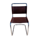 Chaise en cuir marron de Bersanelli modelé Spoletto