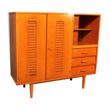 Child wardrobe wood & rattan 1960