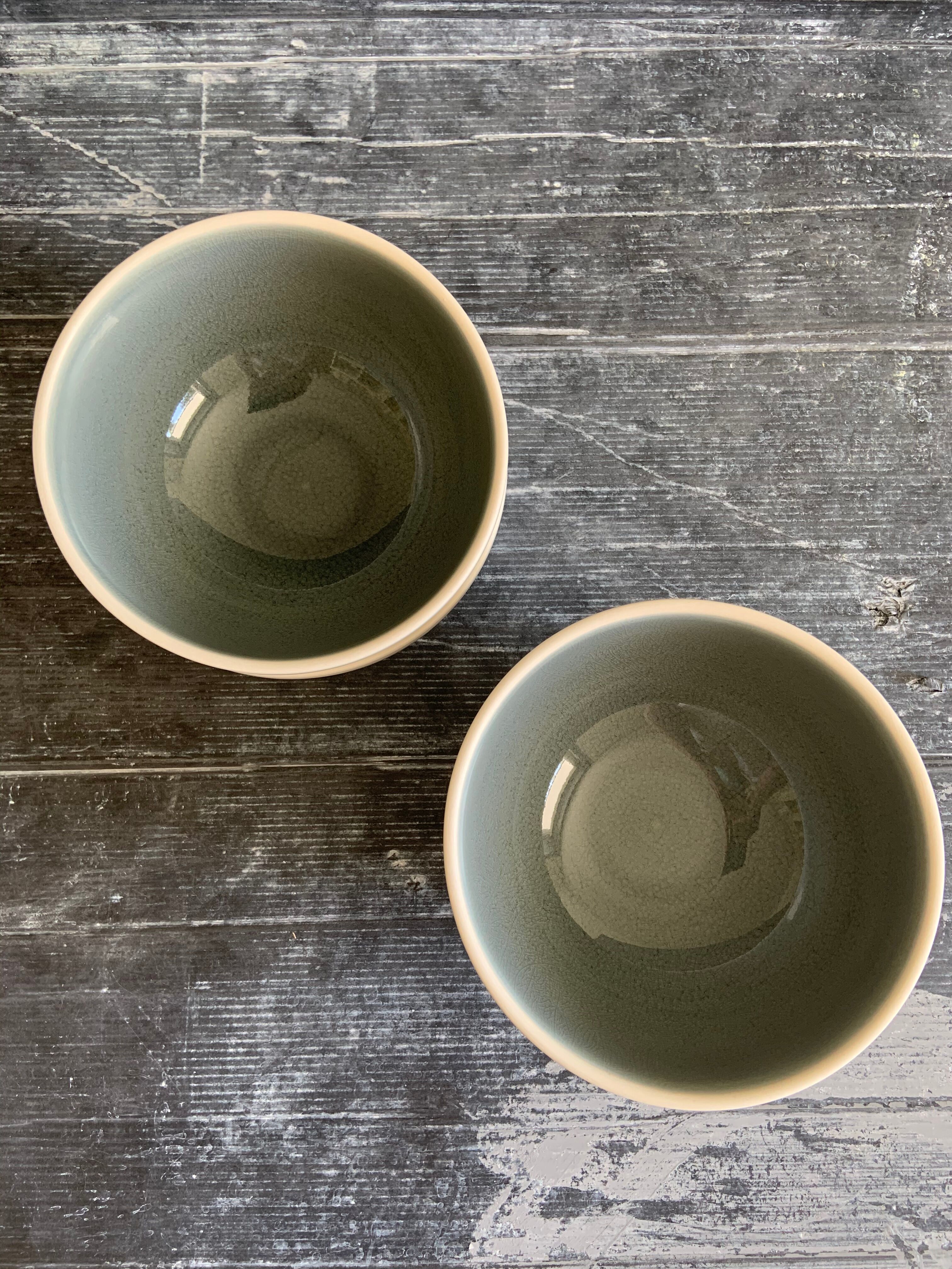 4 bowls Jars Tourron ash & white