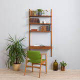 Poul Cadovius teak wall unit with a desk and 3 shelves, Denmark, 1960s