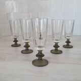 6 small green foot flutes in the Timo Sarpaneva style