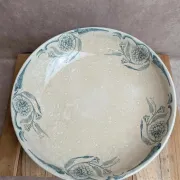 Magnificent antique footed compote in ironstone, signed P.f, model Edmond.