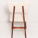 Beech wood armchair in cherry colour with cream boucle fabric - 20th century, Europe, 1960.