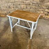 Bureau enfant rotin blanc