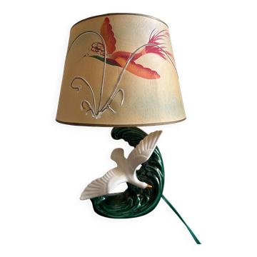 1950s ceramic bird lamp