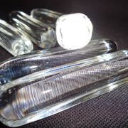 Set of six crystal knife rests, signed DAUM